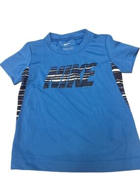 Nike Royal Blue Short Sleeve Tee with Striped Side Panels